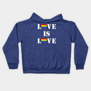 Gay Pride Vintage Rainbow Heart LGBT Love is Love Kids Hoodie